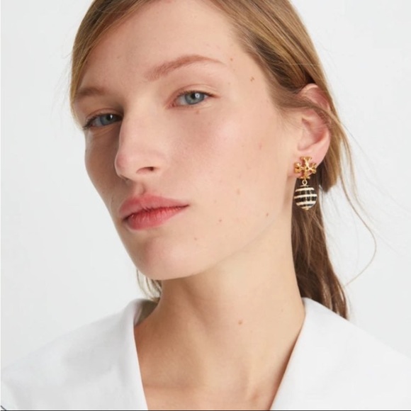 NWOT Tory Burch Roxanne Small Drop Earring - Picture 2 of 5